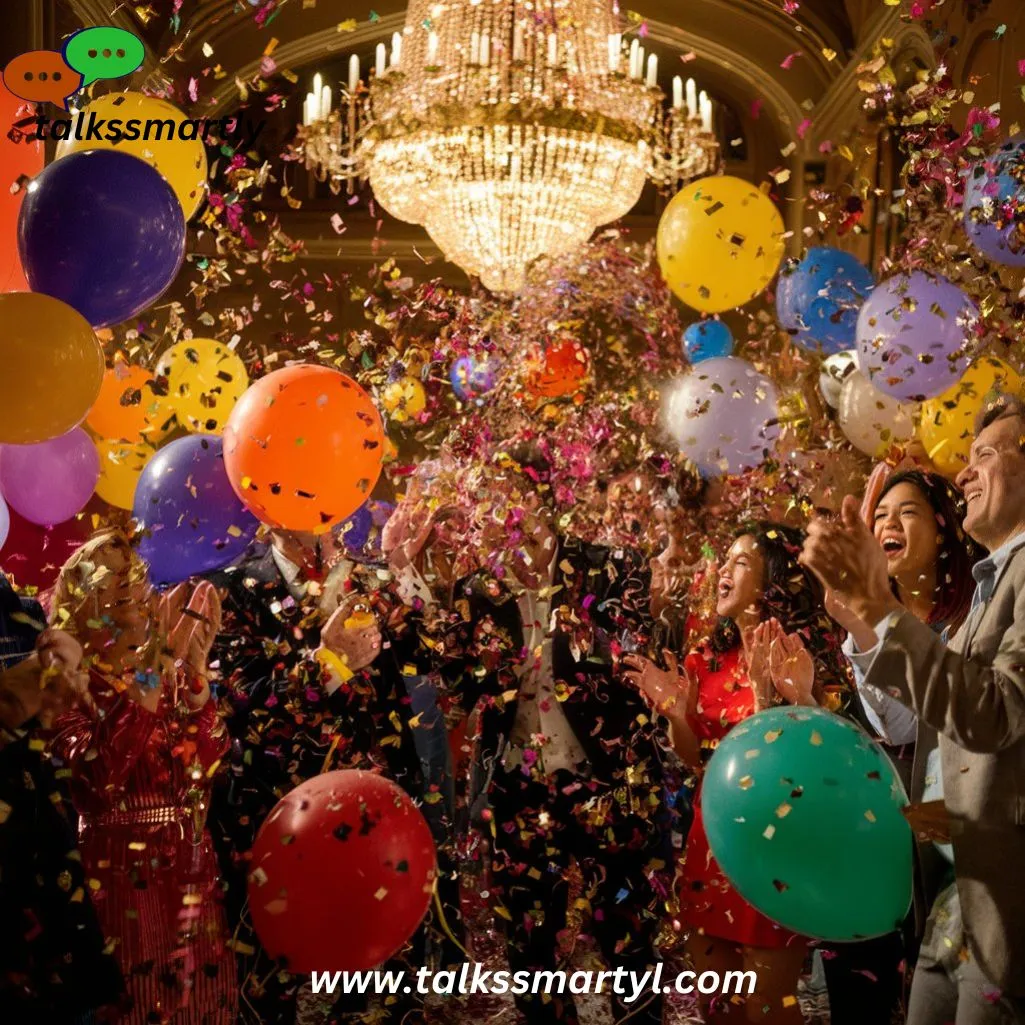 Amidst the balloons and confetti