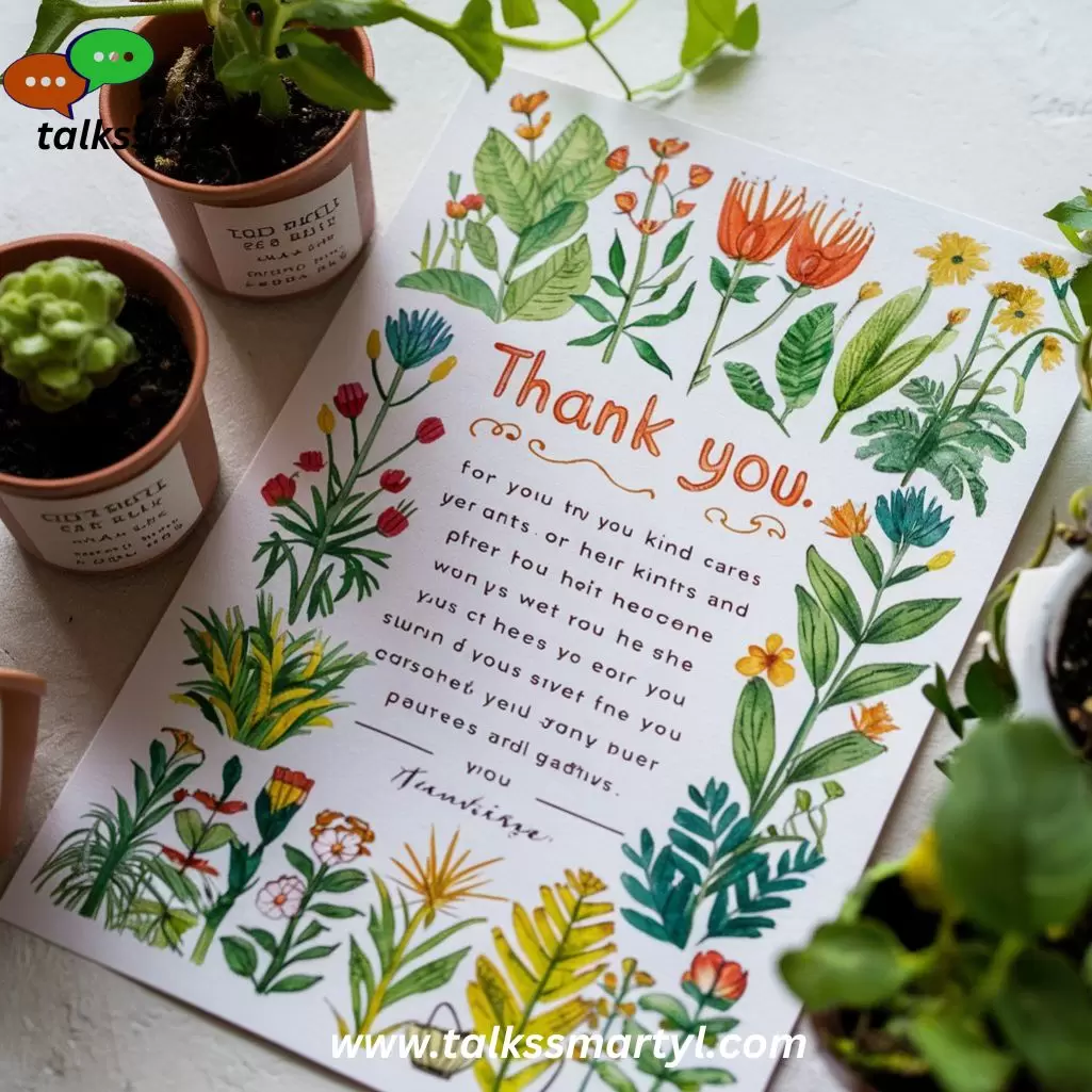 Thank you Letters for Taking Care of My Plants