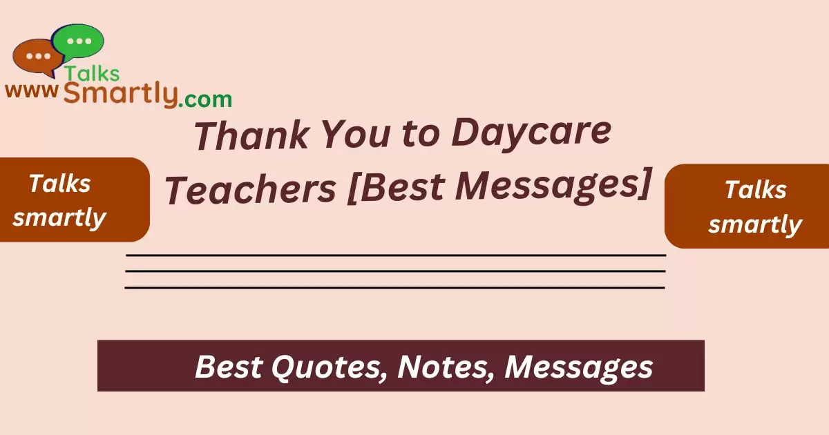 Thank You to Daycare Teachers