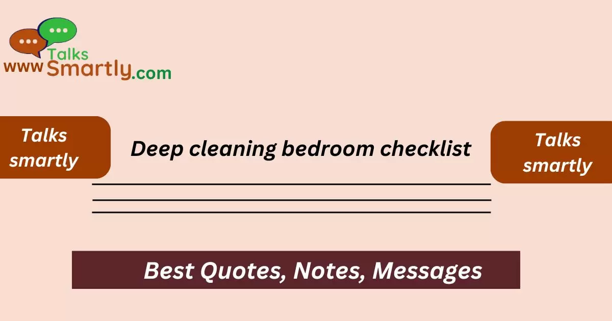 Deep cleaning bedroom checklist