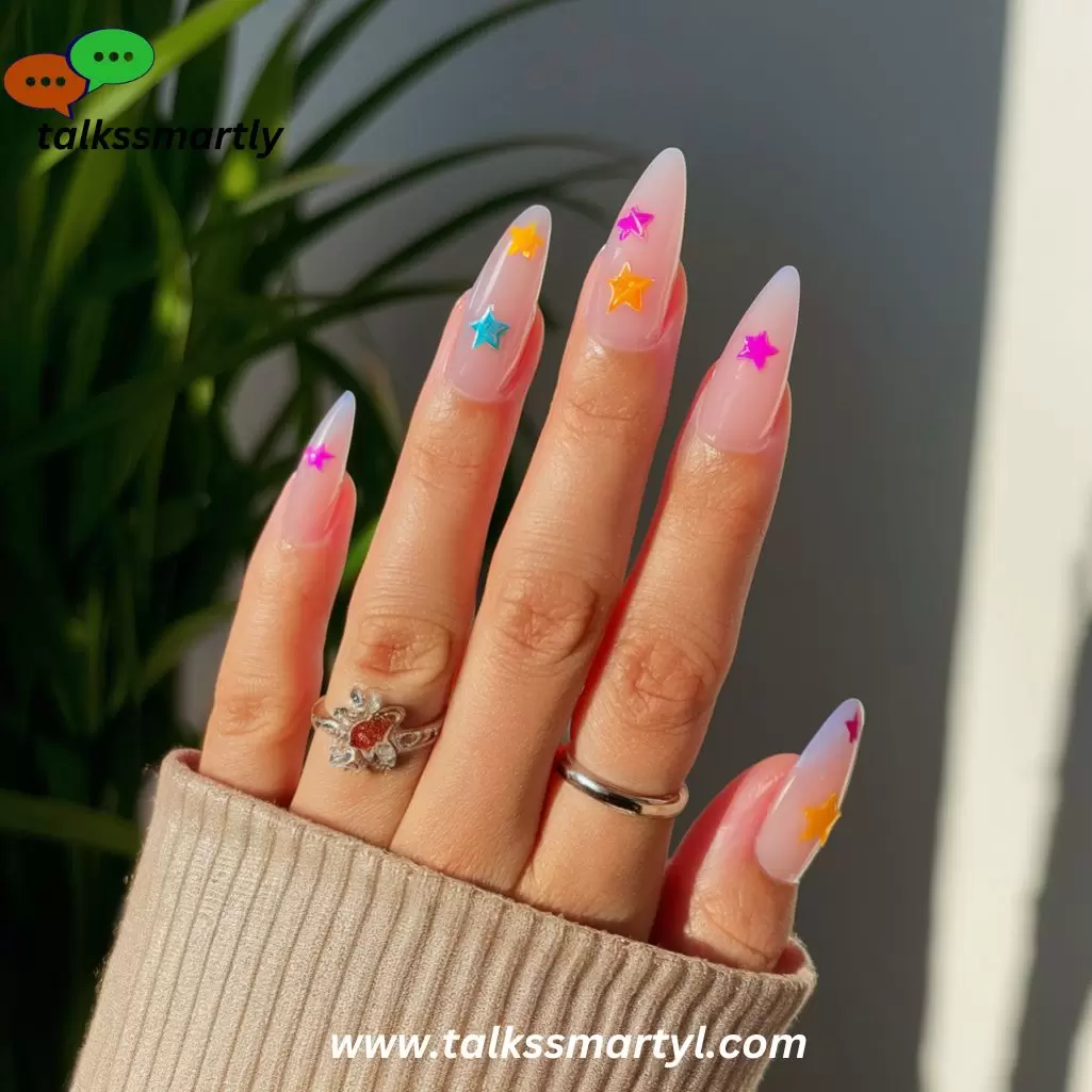 Jelly Neon Star Nails