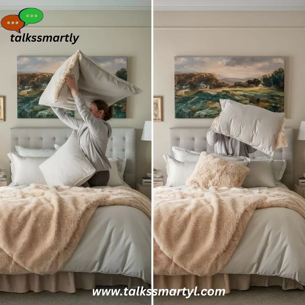 Shake out and dust pillows, bed skirts, and throw blankets.