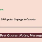 Sayings in Canada