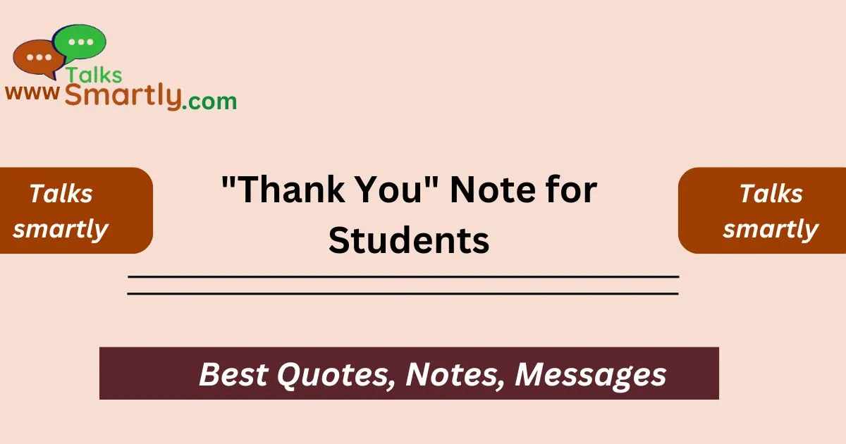 "Thank You" Note for Students