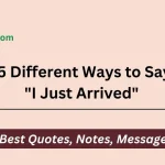 Different Ways to Say "I Just Arrived"